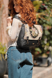 תיק גב/צד Jaffa גדול פרחוני גובלן