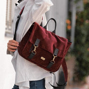 תיק גב/צד Jaffa בורדו קטיפה