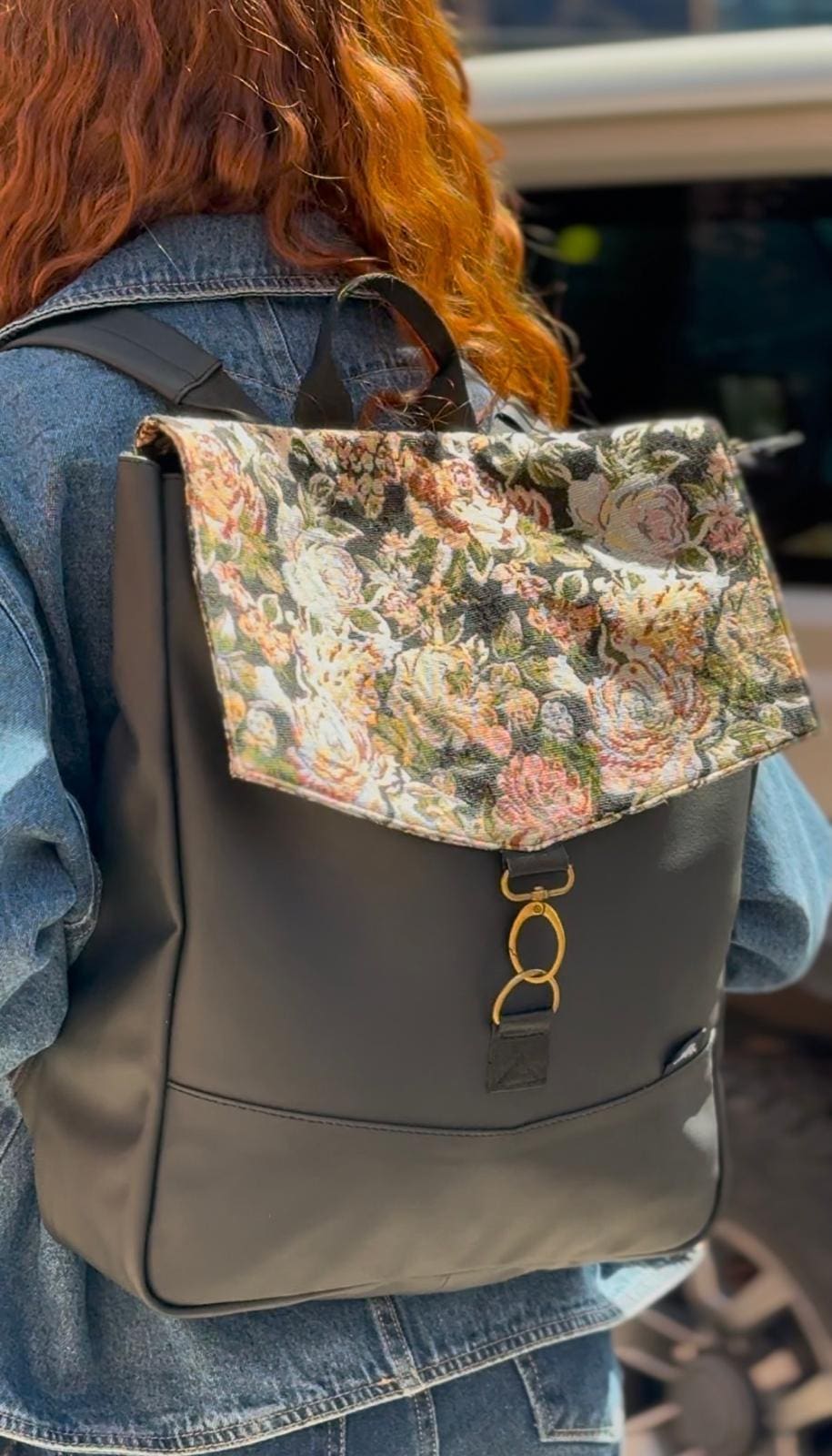 תיק גב סטודנטס גדול Flowery