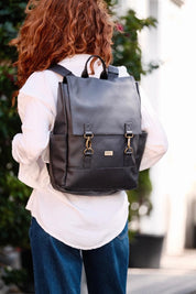 תיק גב Unicorn שחור דמוי עור