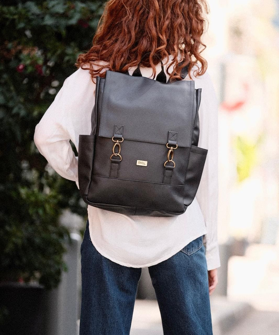 תיק גב Unicorn שחור דמוי עור