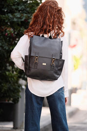 תיק גב Unicorn שחור דמוי עור