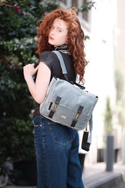 תיק גב/צד Jaffa תכלת קטיפה