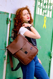 תיק גב סטודנטס בינוני חום אדמה