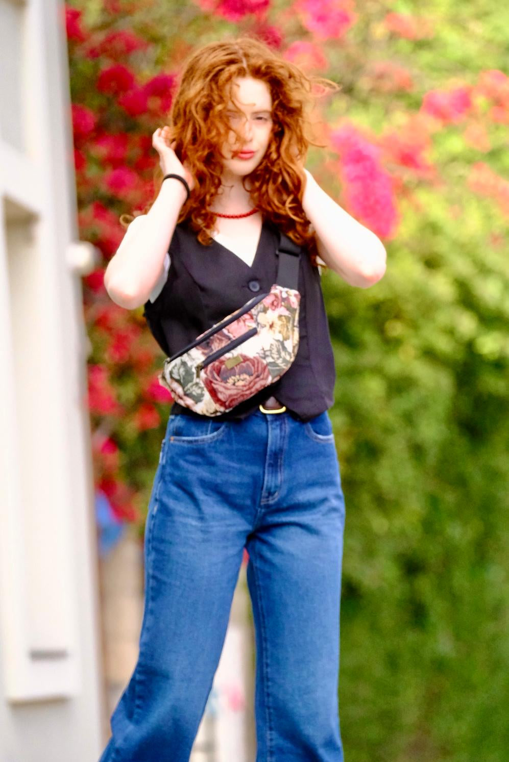 פאוץ' רוני גדול וינטייג' Rose