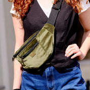 פאוץ' רוני גדול ירוק עתיק קטיפה