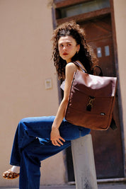 תיק גב סטודנטס גדול חום אדמה