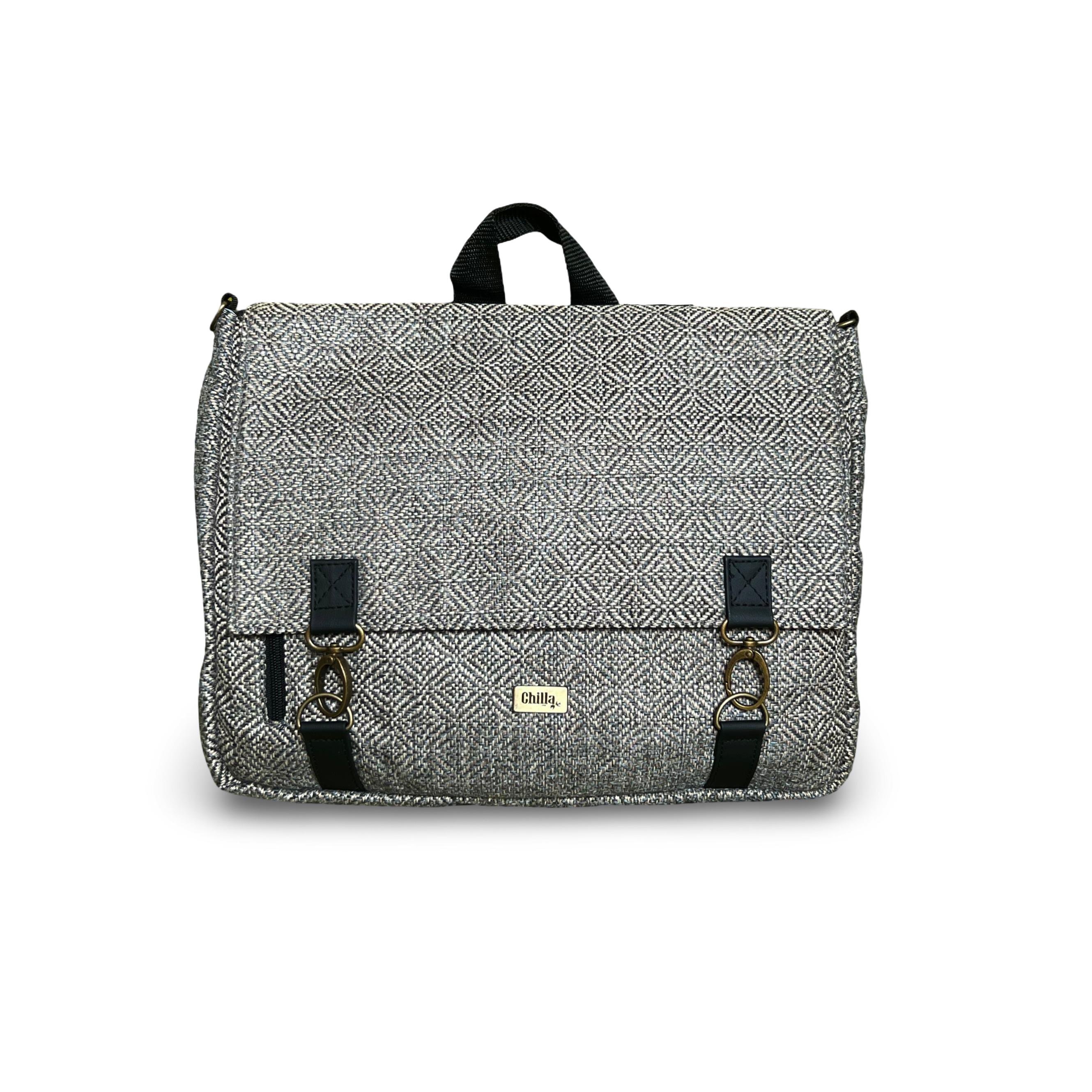 Large Gray Tweed Jaffa Side/Backpack