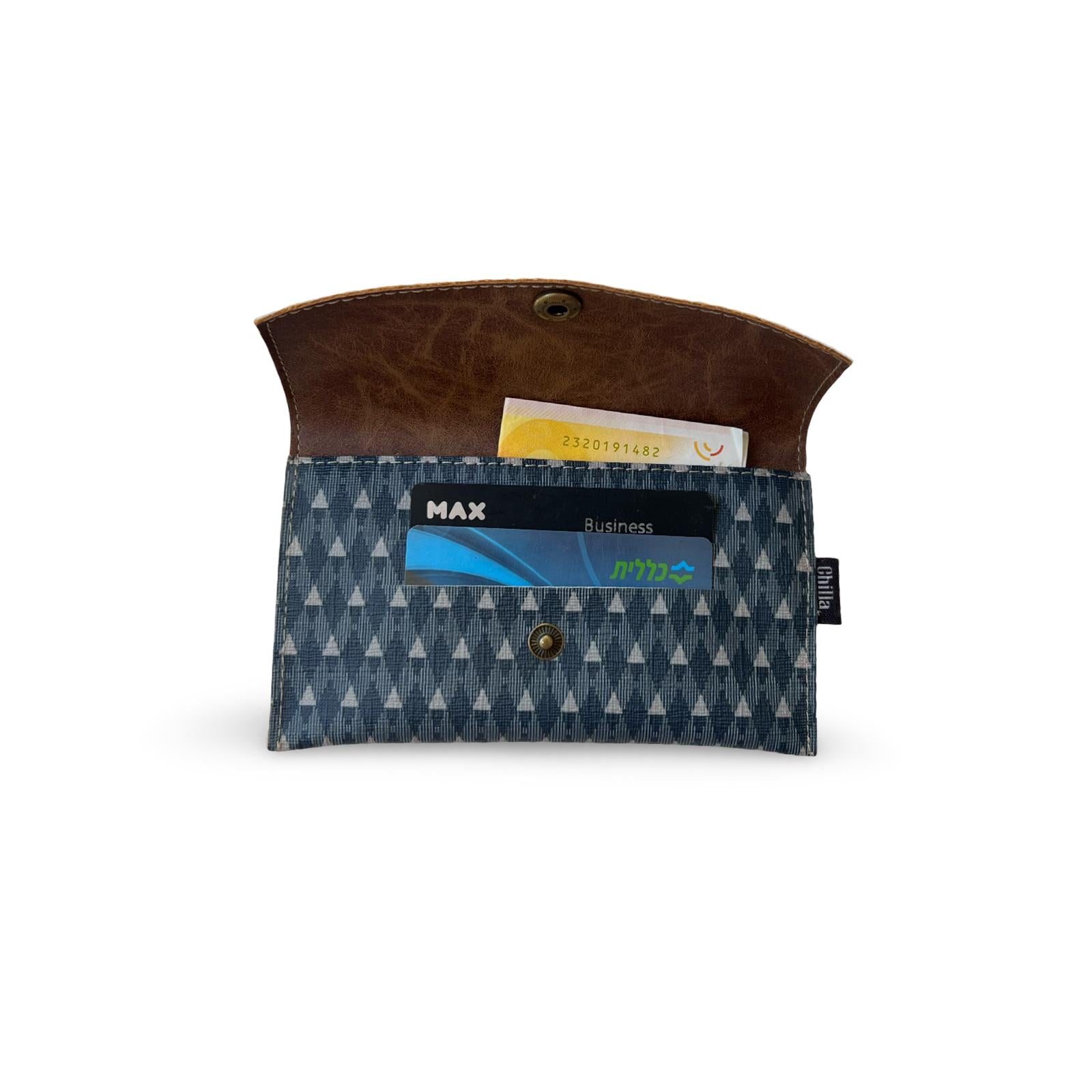 Enlarged Blue Geometric Small Wallet