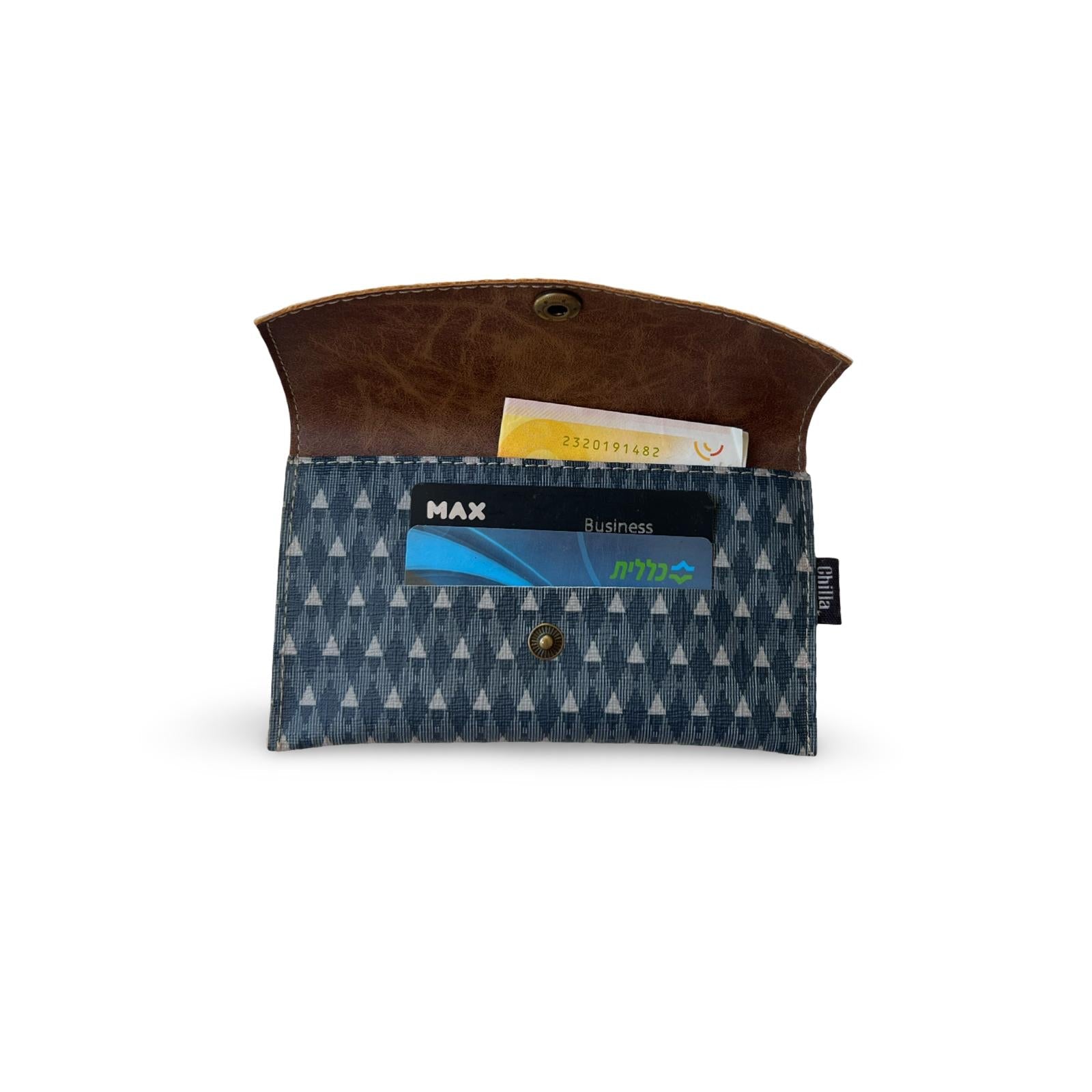 Blue Geometric Enlarged Small Wallet