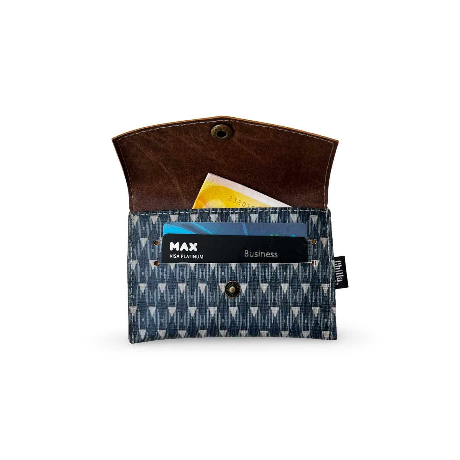 Small Blue Geometric Wallet