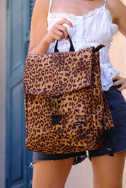 Medium Spotted Suede Like Students Backpack