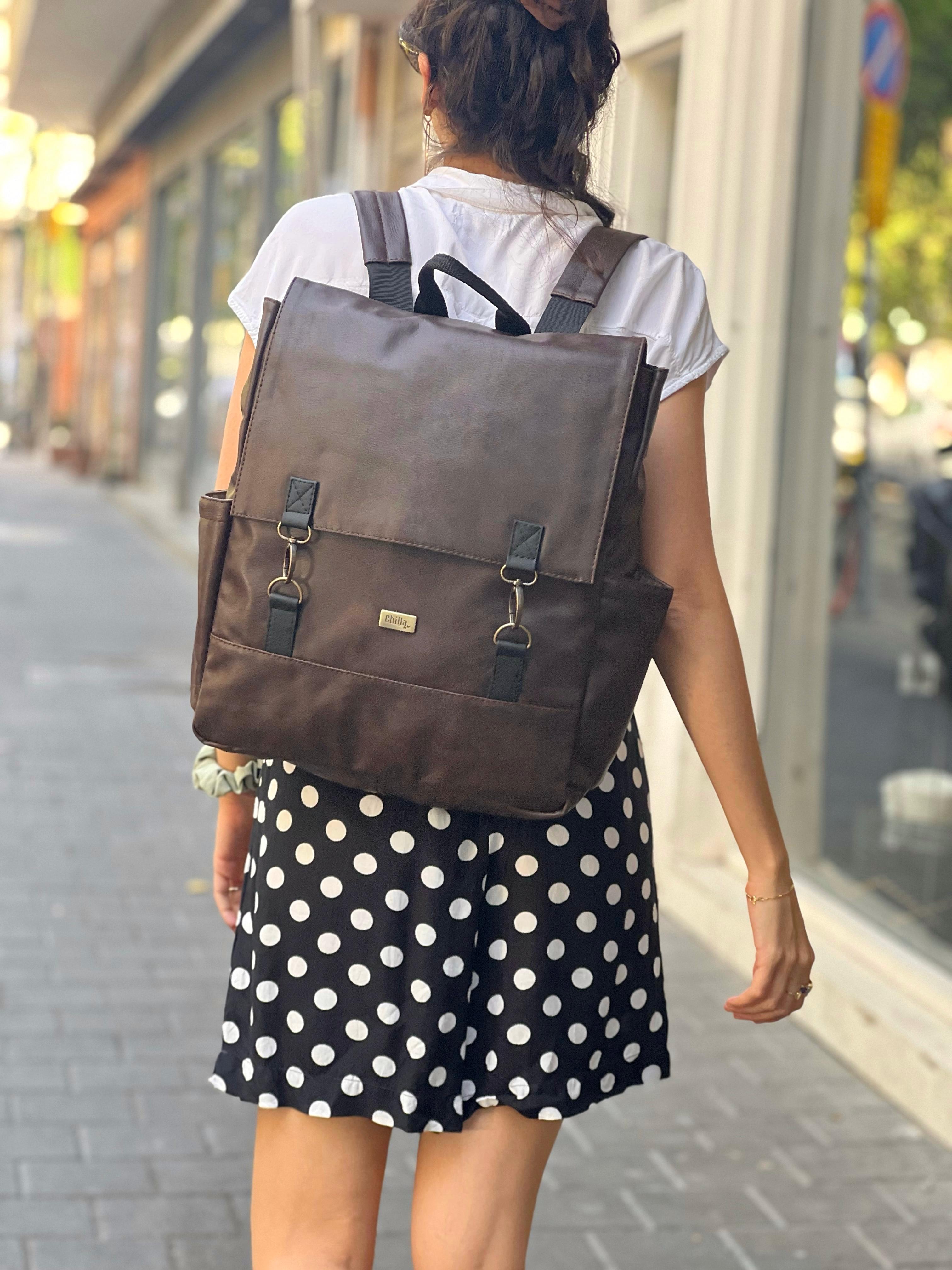 Large Retro Brown Unicorn Backpack