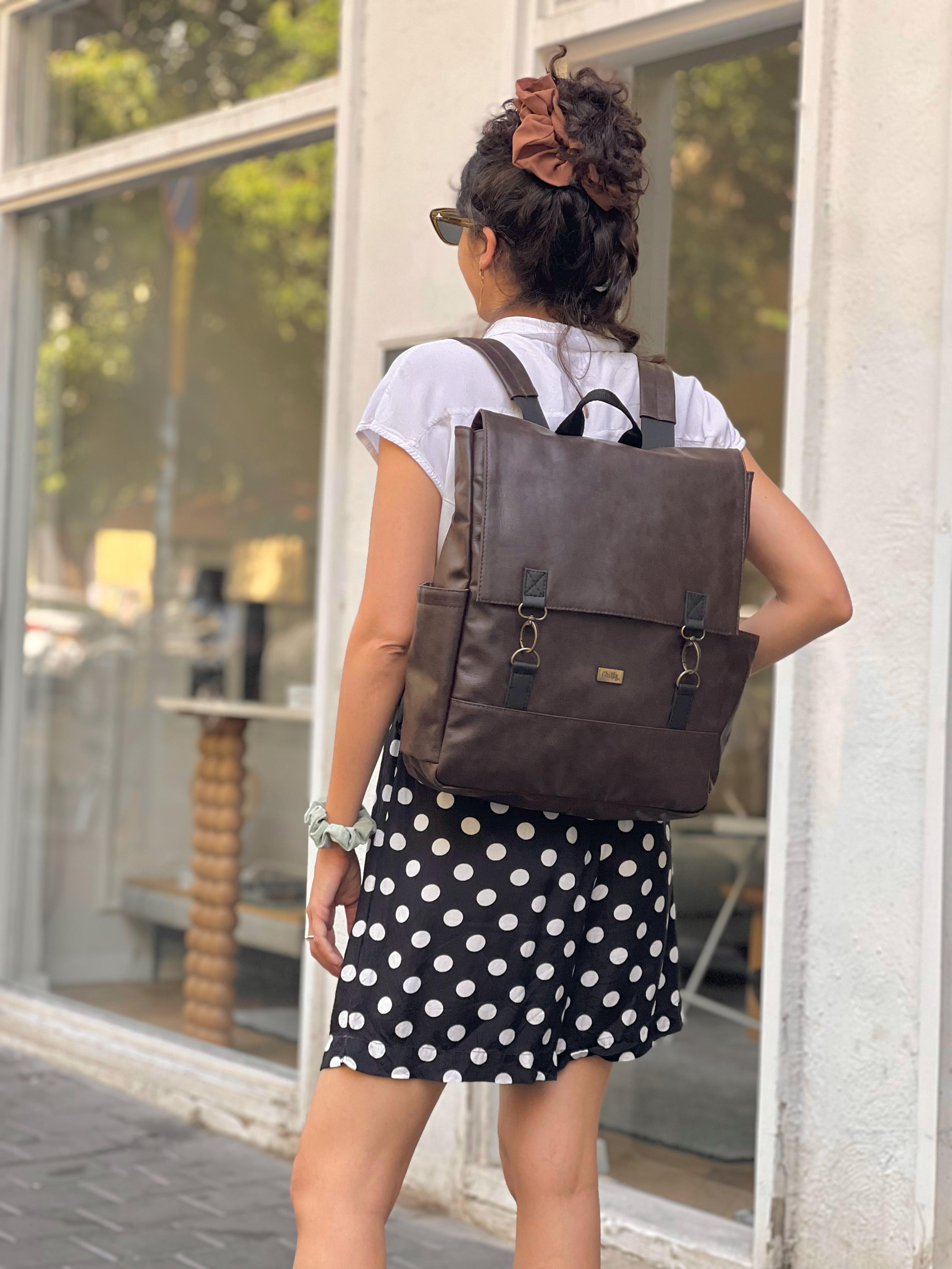 Large Retro Brown Unicorn Backpack