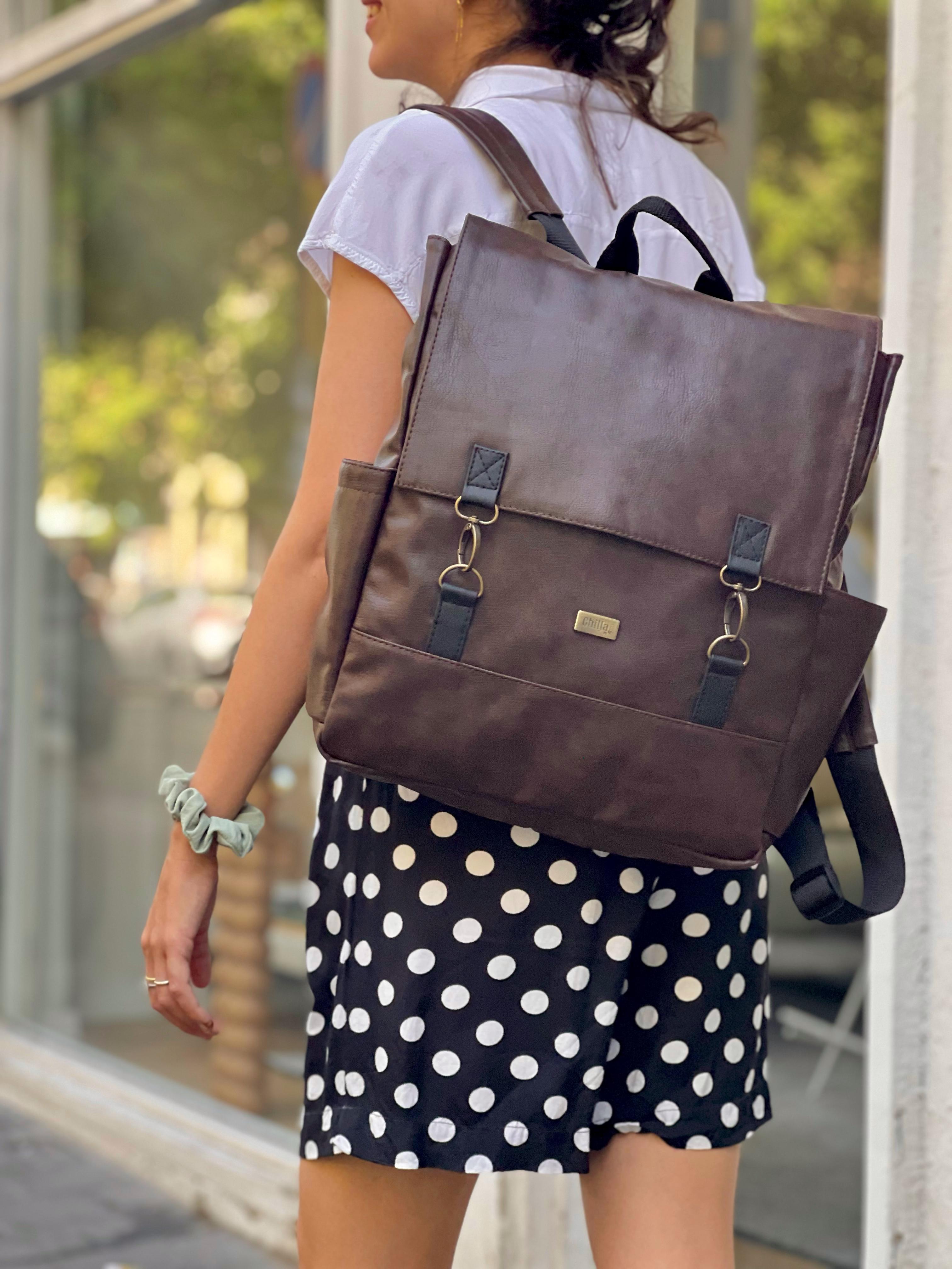 Large Retro Brown Unicorn Backpack