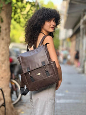 Brown Vegan Leather Unicorn Backpack