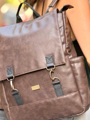 Brown Vegan Leather Unicorn Backpack