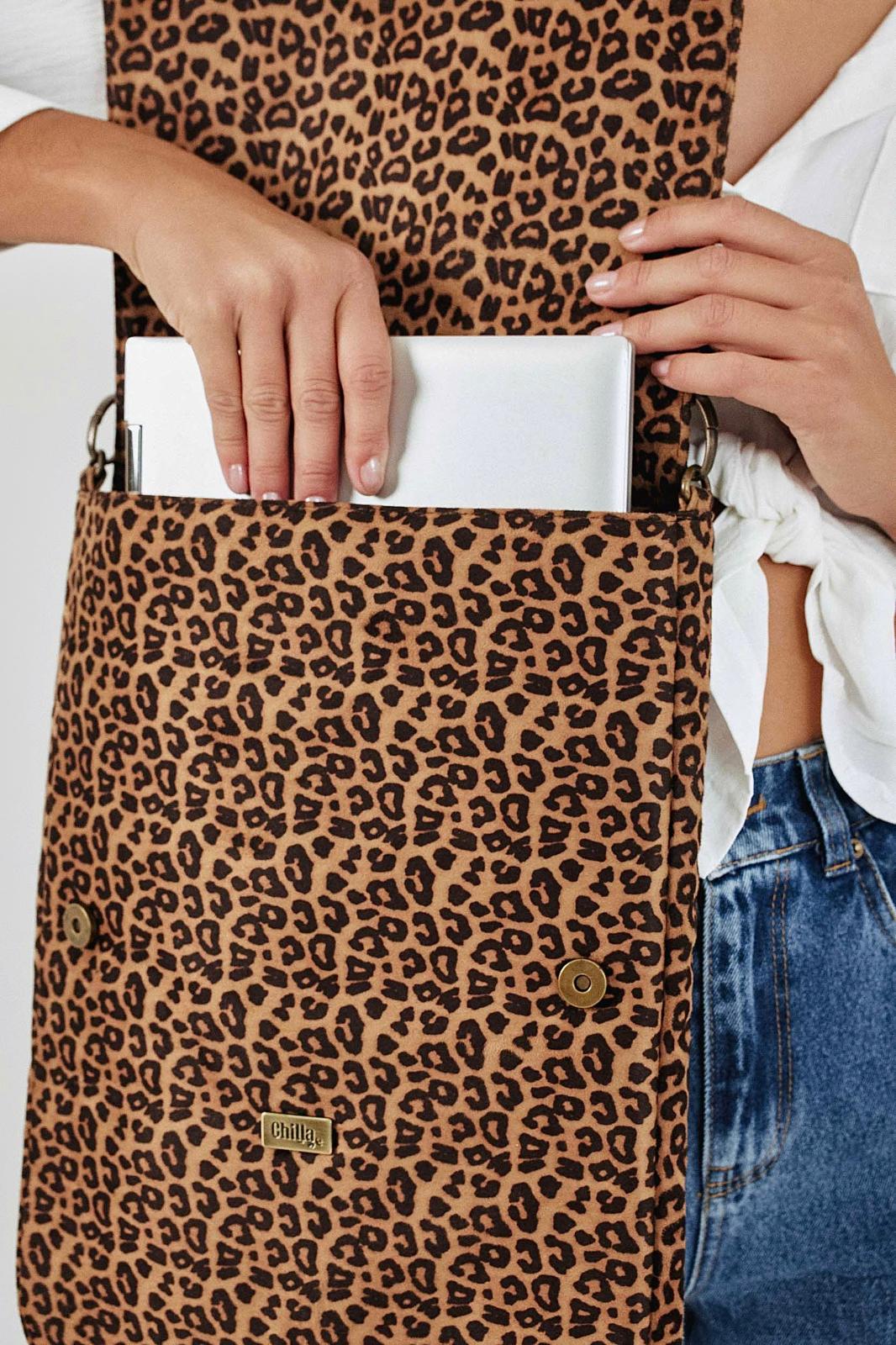 Leopard Laptop Case with a Removable Strap