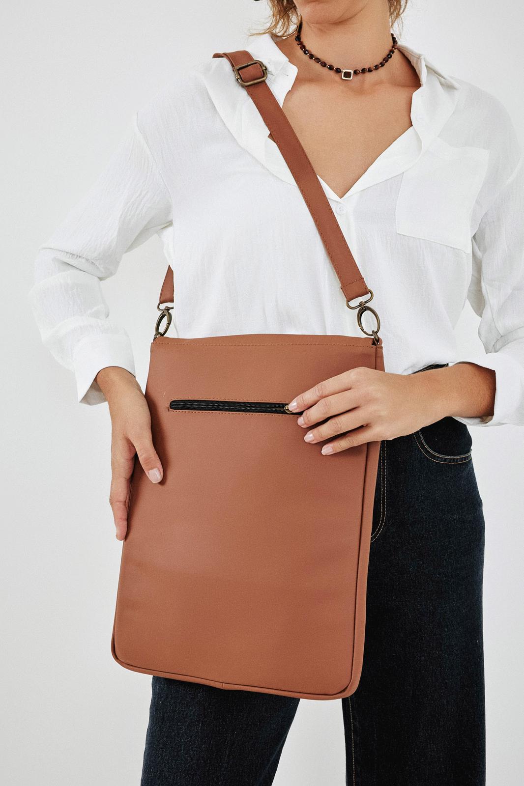Camel Laptop Case with a Removable Strap