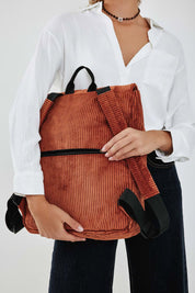 Hamra Corduroy Students Backpack