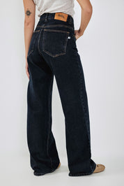 Dark Blue Wide Leg Long Jeans