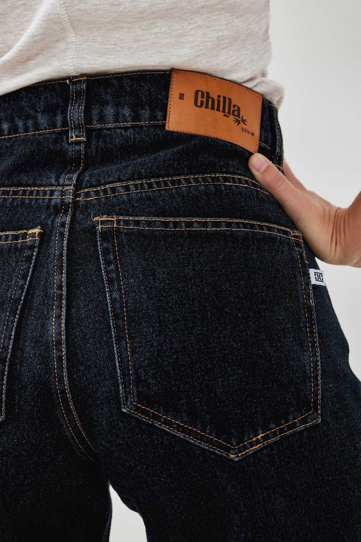 Dark Blue Wide Leg Long Jeans