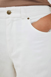 White Wide Leg Long Jeans
