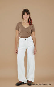 White Wide Leg Long Jeans