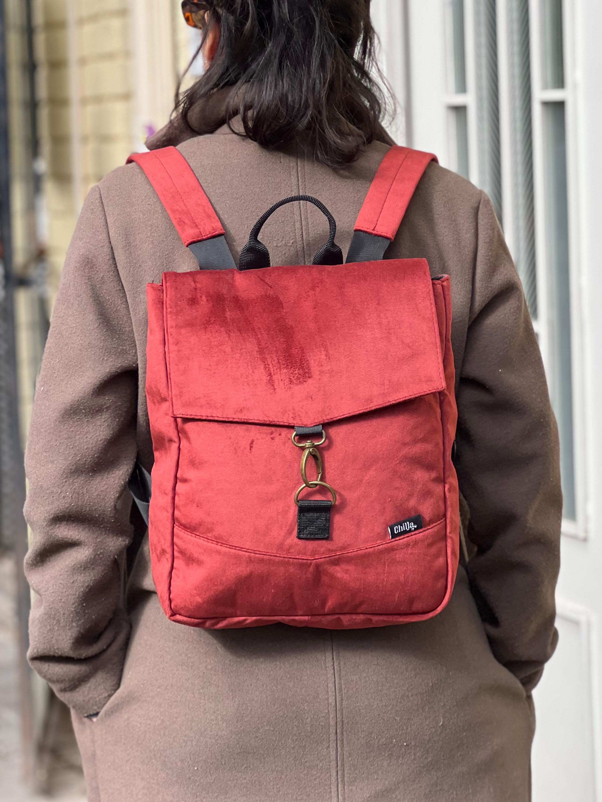 Blue Corduroy Gray Mini Students Backpack
