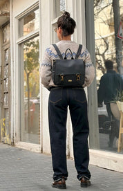 Black Vegan Leather Jaffa Convertible Bag