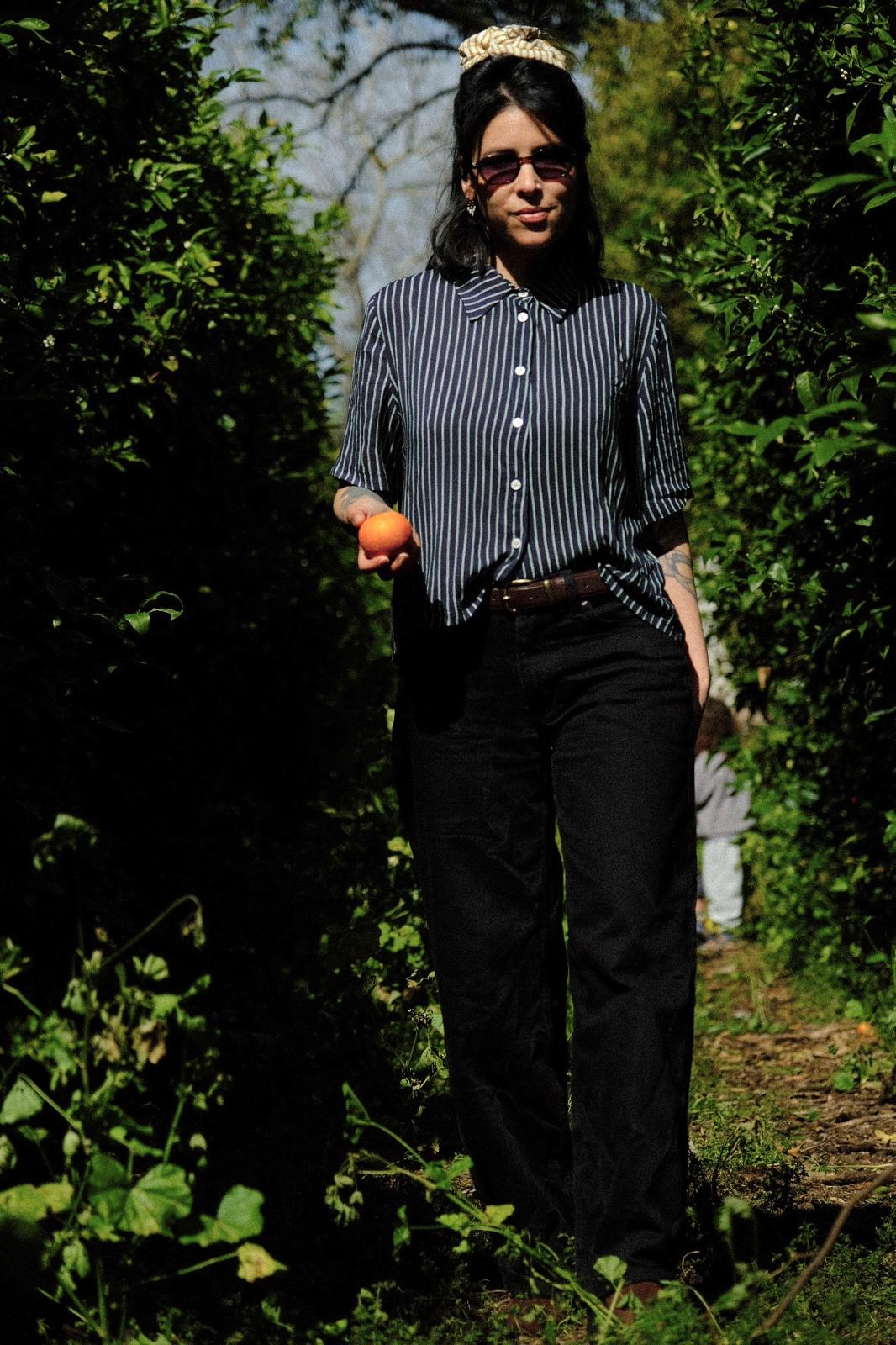 Dark Blue Striped Dror Button-Up Shirt