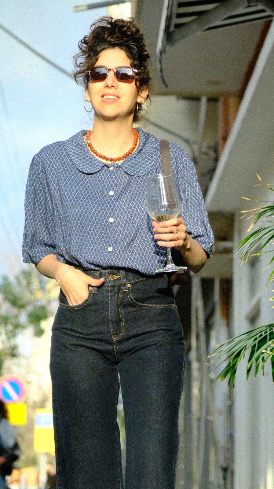Blue Nina Button-Up Shirt