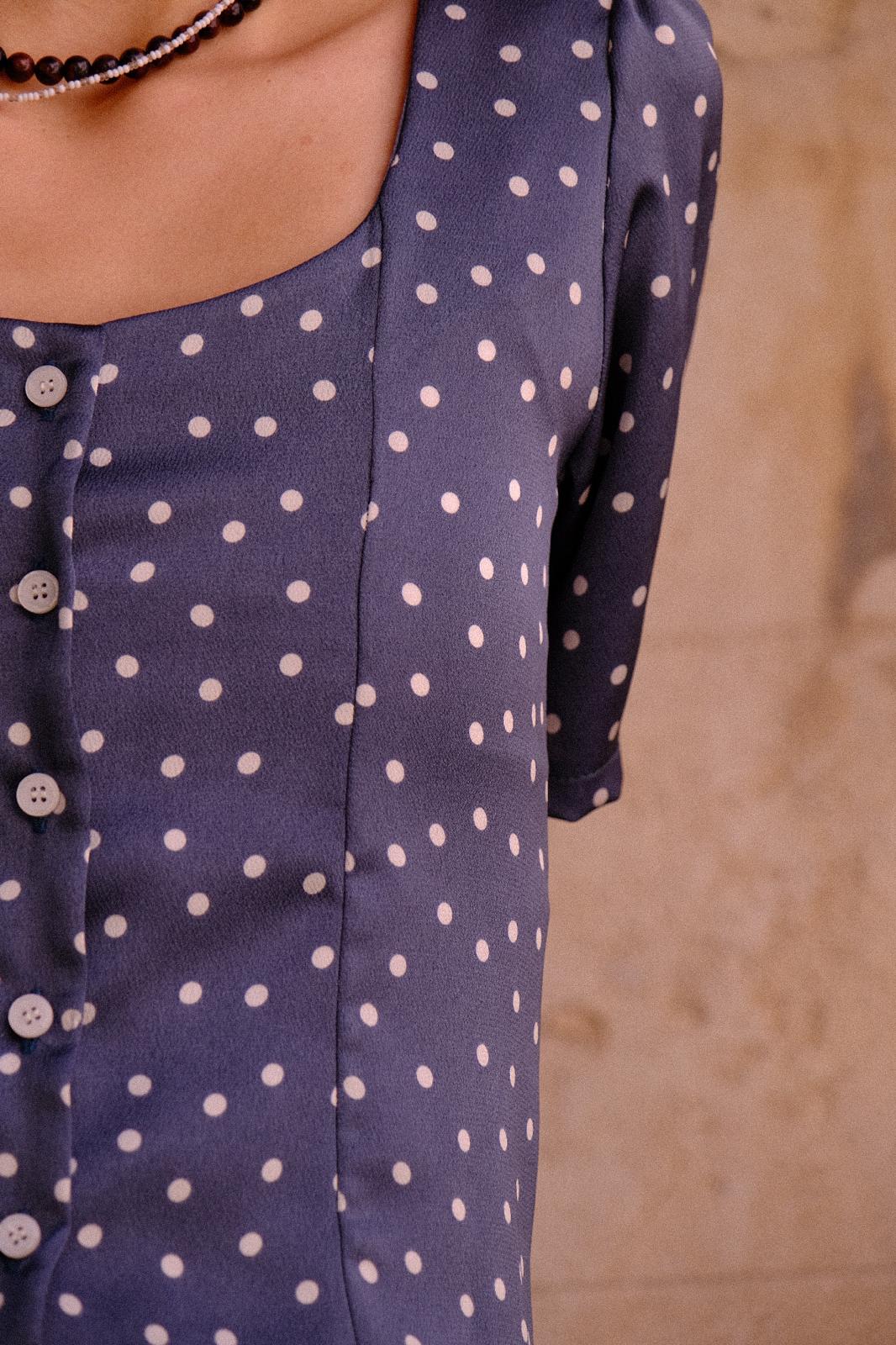Turquoise Dotted Elizabeth Button-Up Shirt