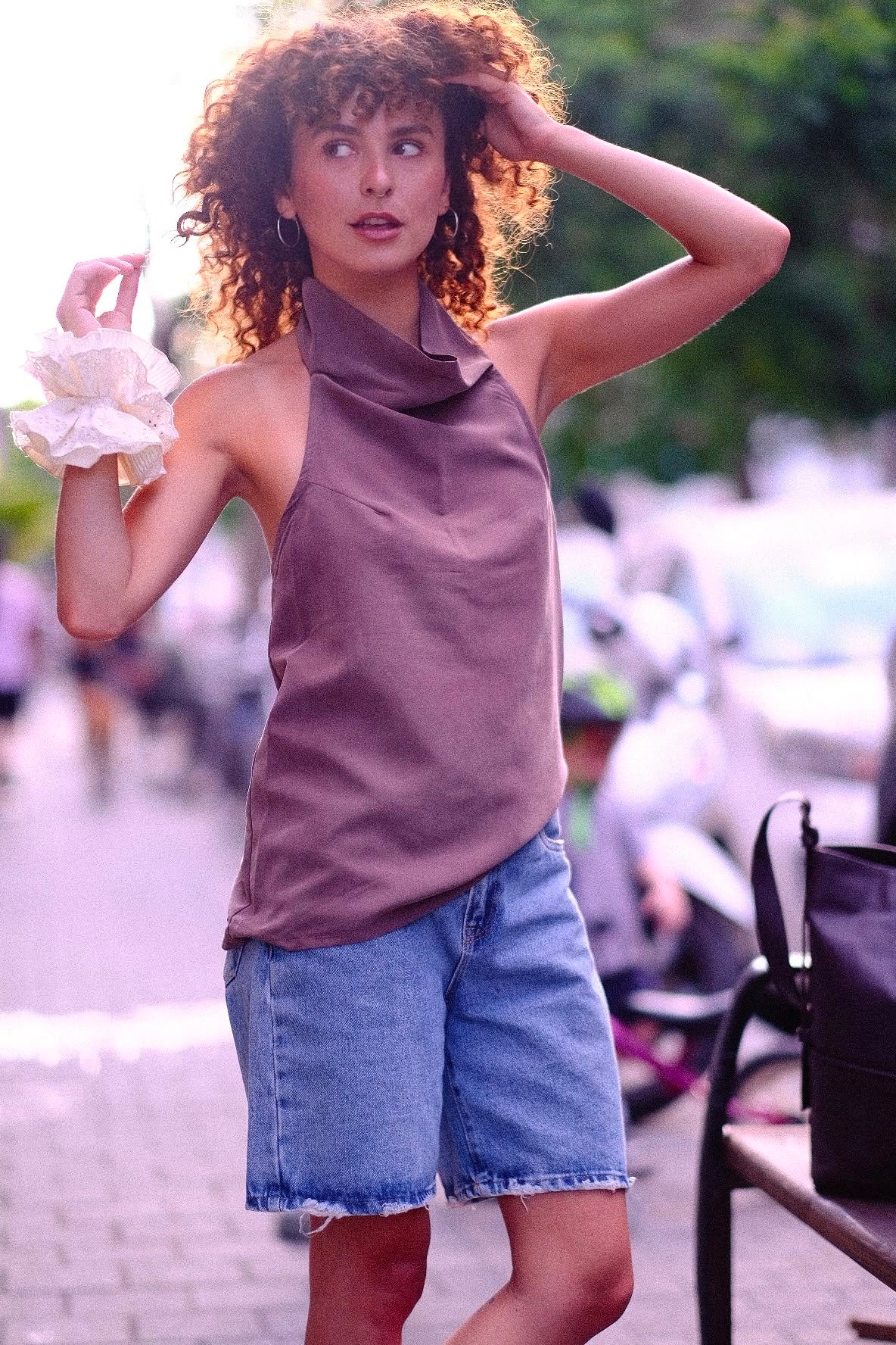 Brown Marin Collar Top