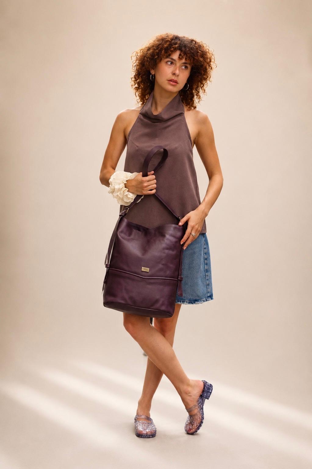 Chocolate Brown Large Bucket Side Bag