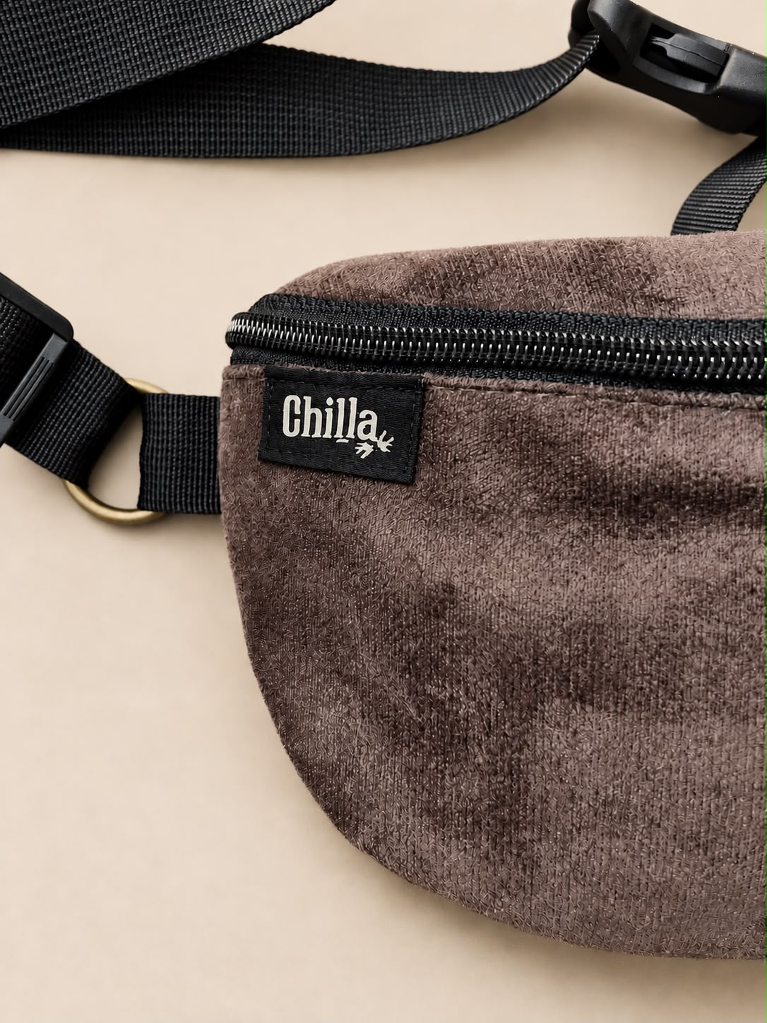 Dark Brown Suede-Like Helga Fanny Pack