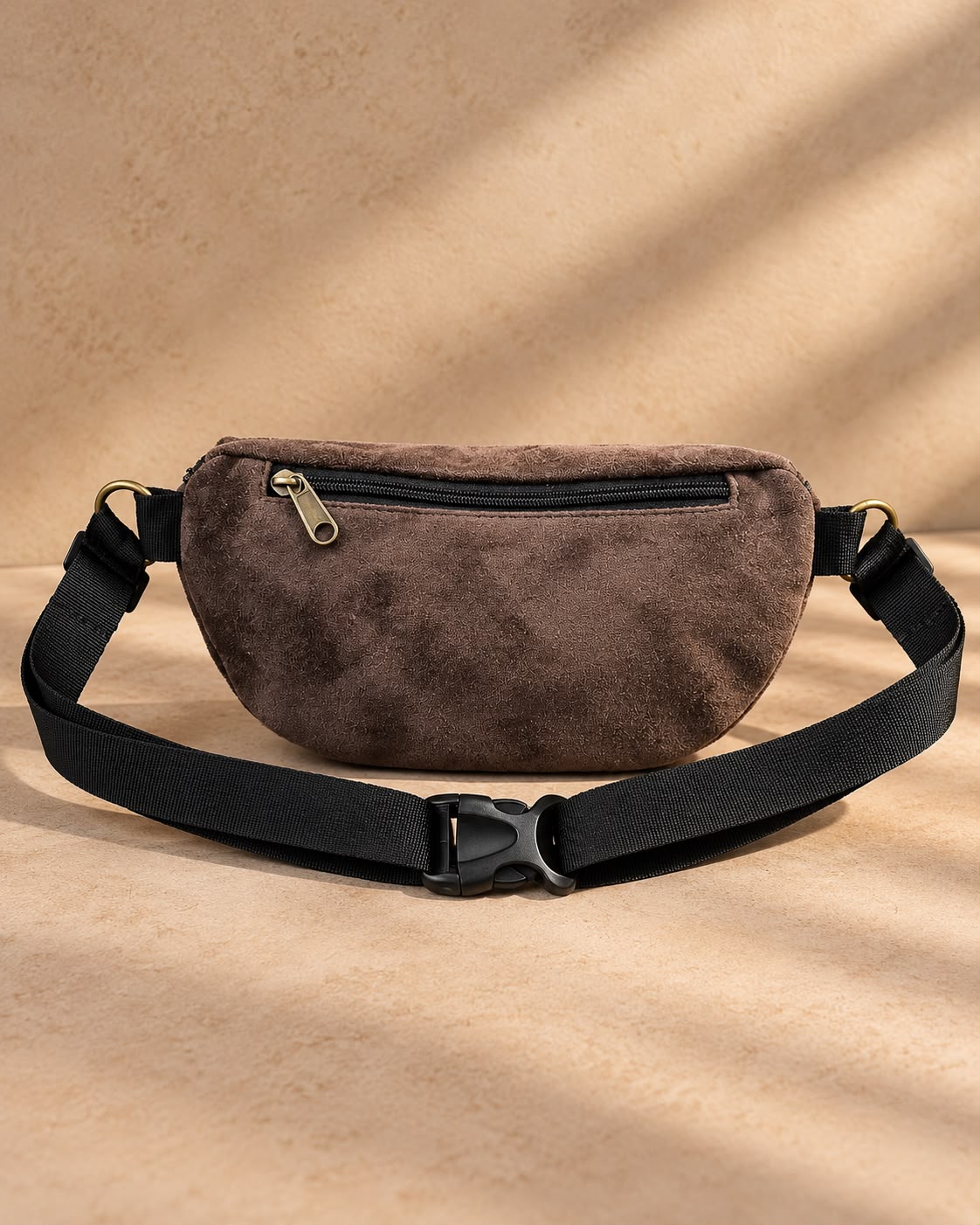 Dark Brown Suede-Like Helga Fanny Pack