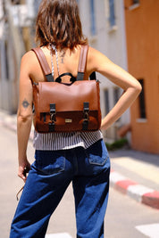 תיק גב/צד Jaffa חום אדמה