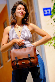 תיק גב/צד Jaffa חום אדמה