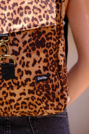 Suede Like Leopard Print Mini Students Backpack