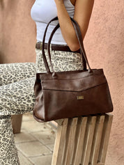Retro Brown Lou'iz Shoulder Bag