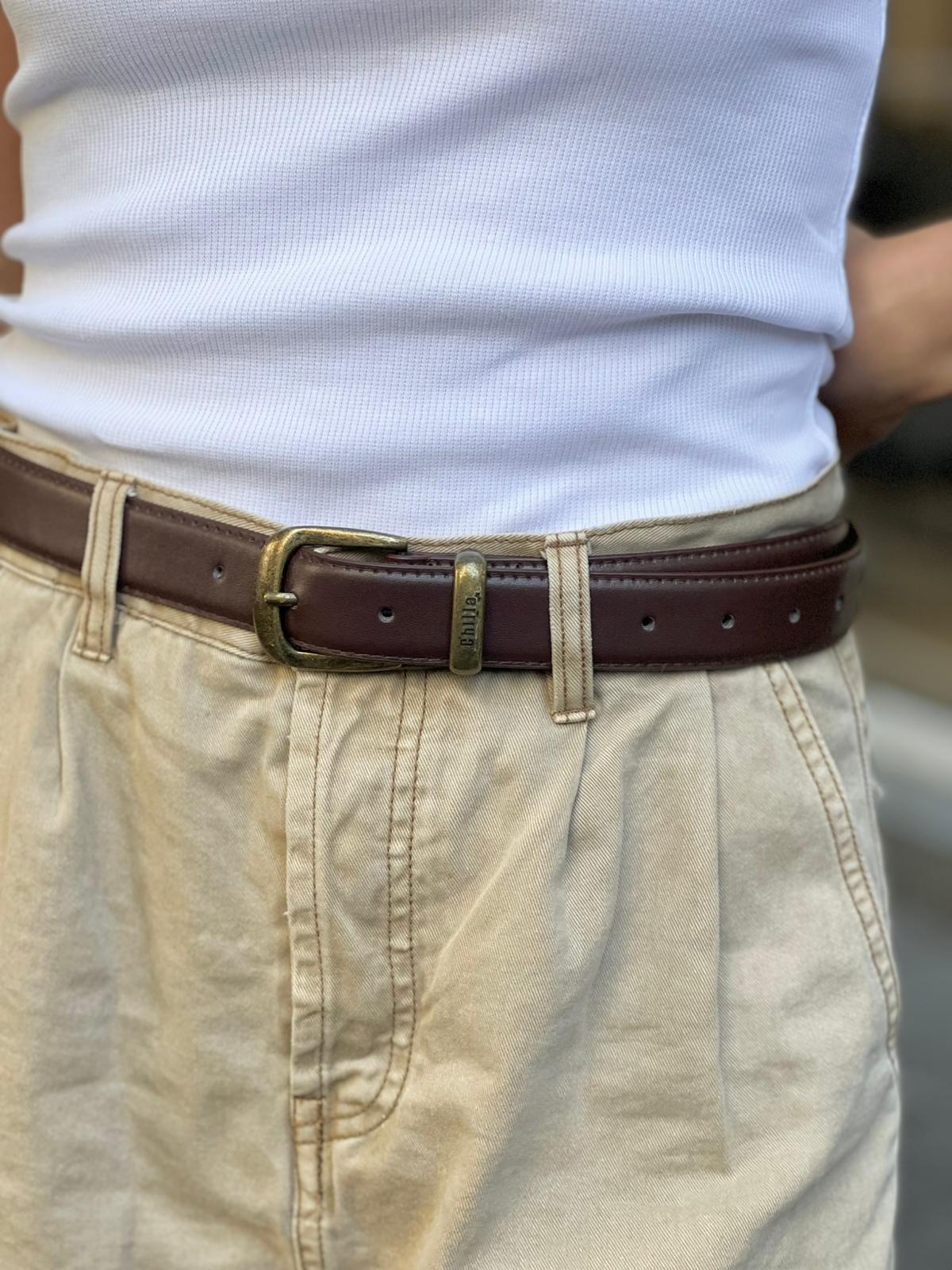 Women's Vegan Leather Belt – Brown