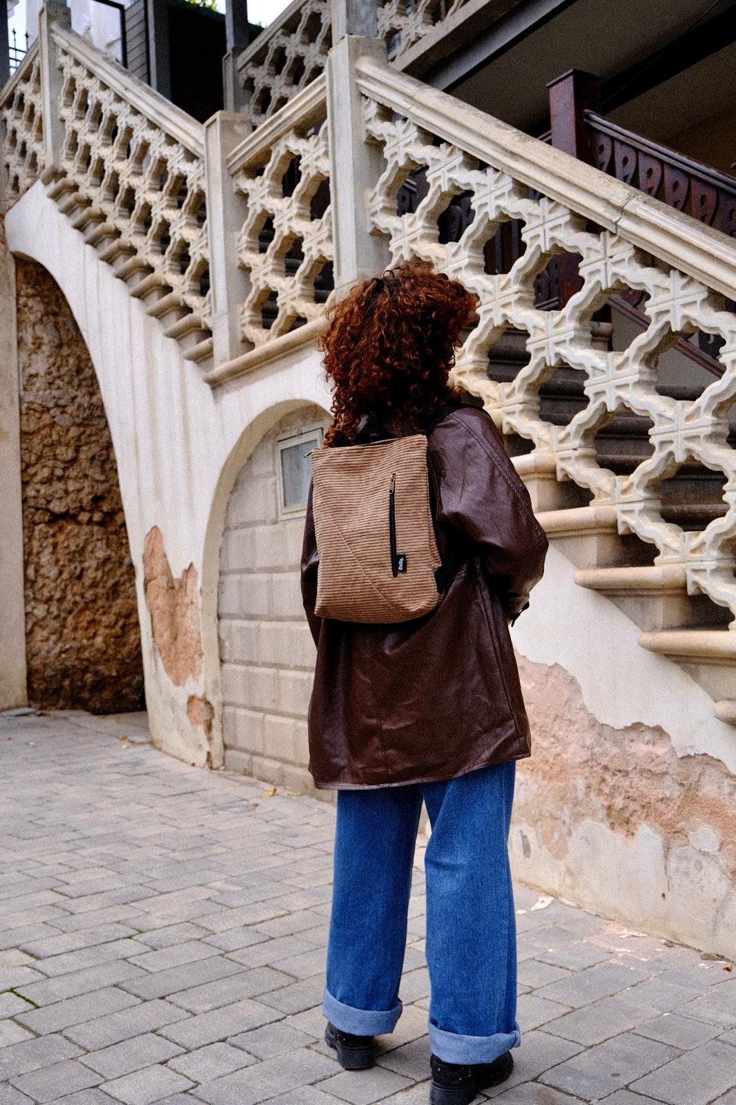 Light Brown Corduroy Reut Bag