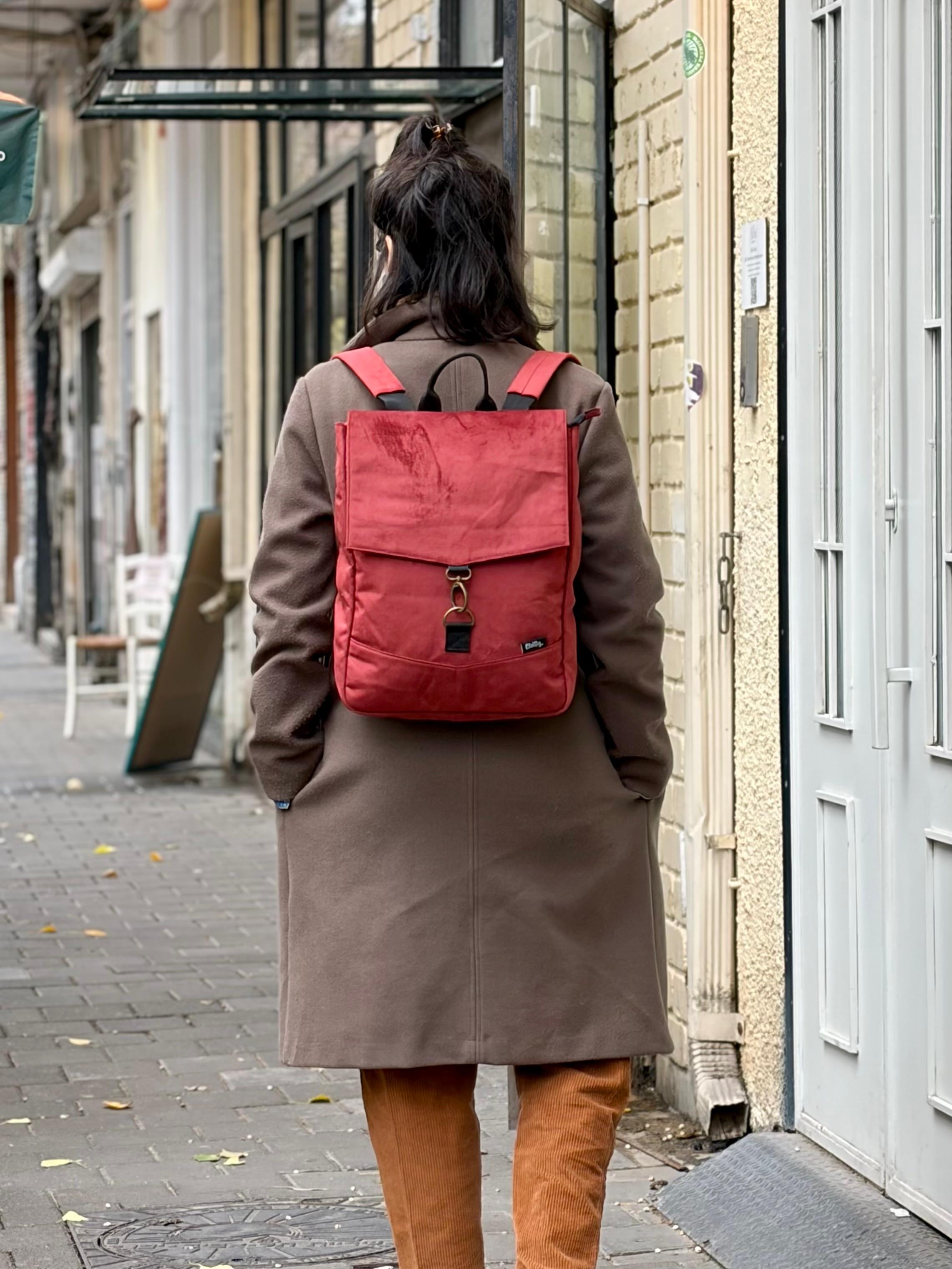Medium Red with Texture Students Backpack