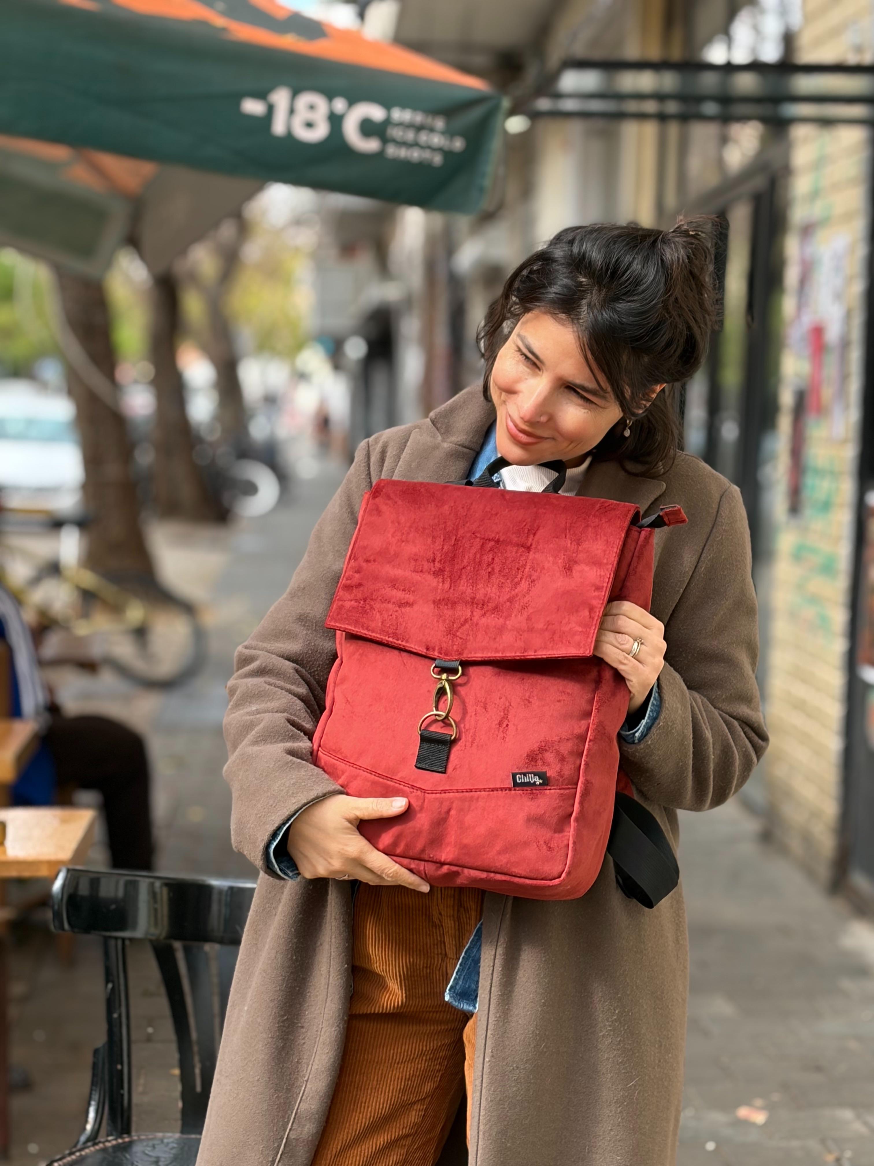 Medium Red with Texture Students Backpack