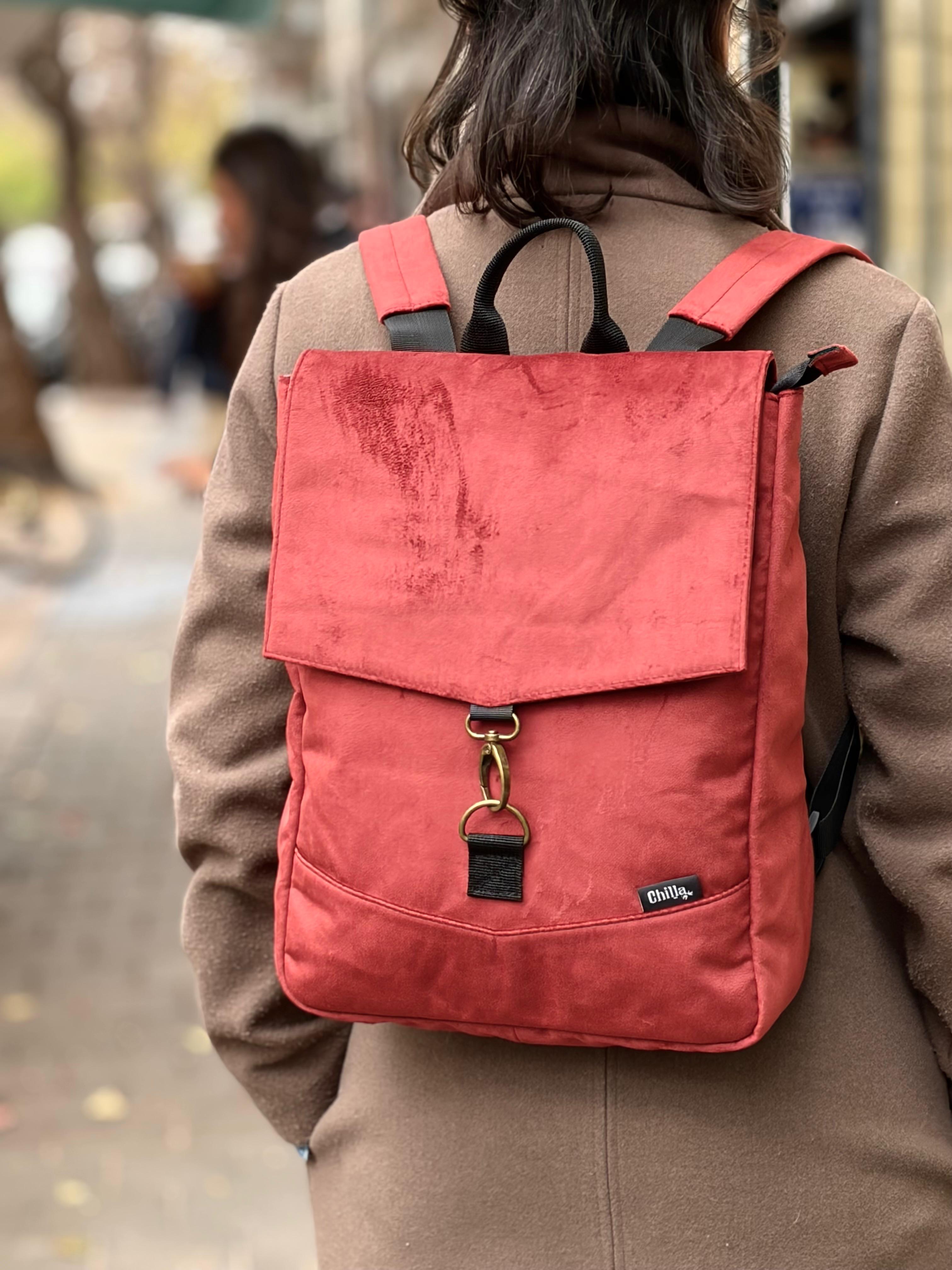 Medium Red with Texture Students Backpack