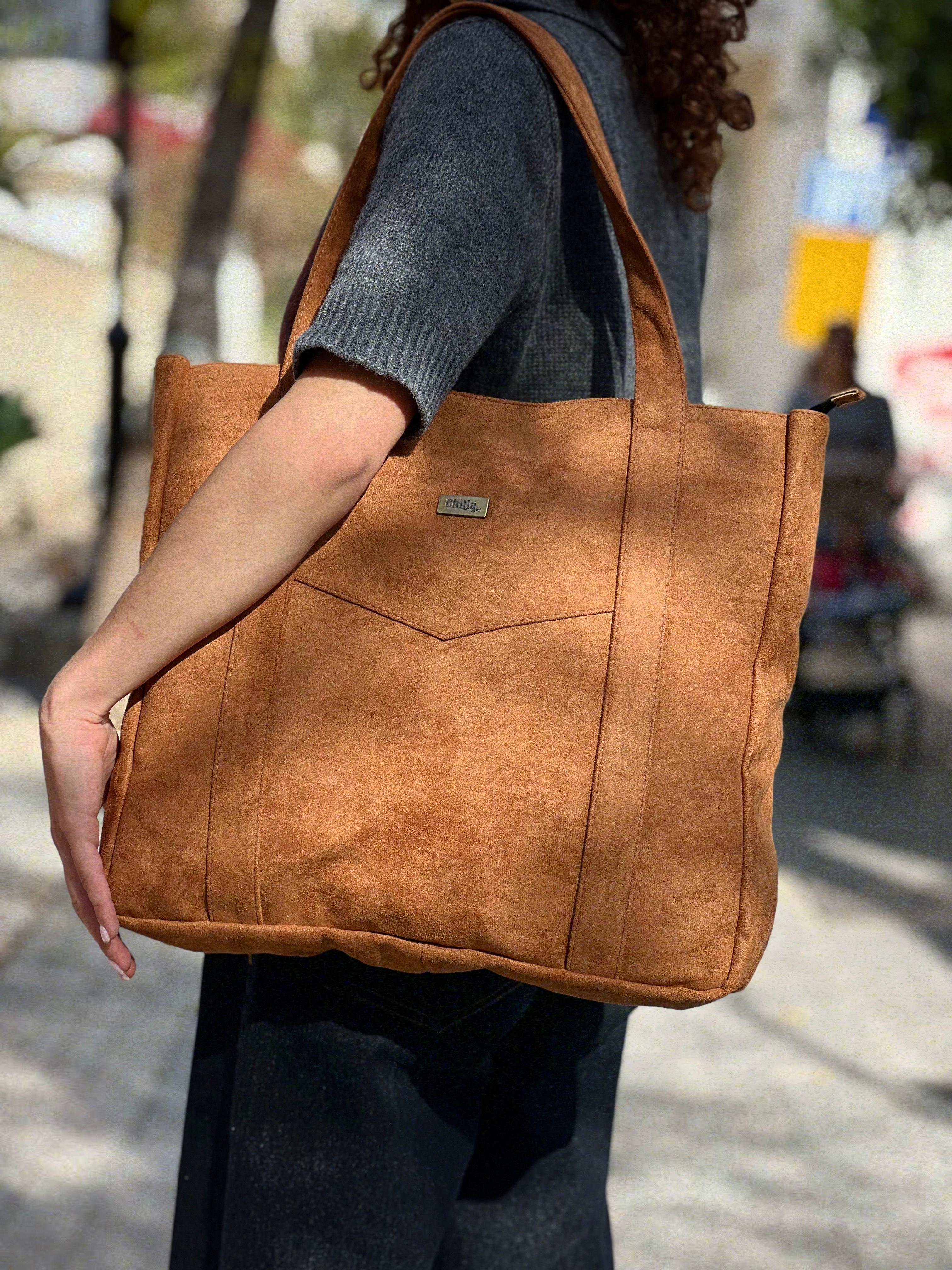 Ginger Suede-Like NOKO Large Side Bag