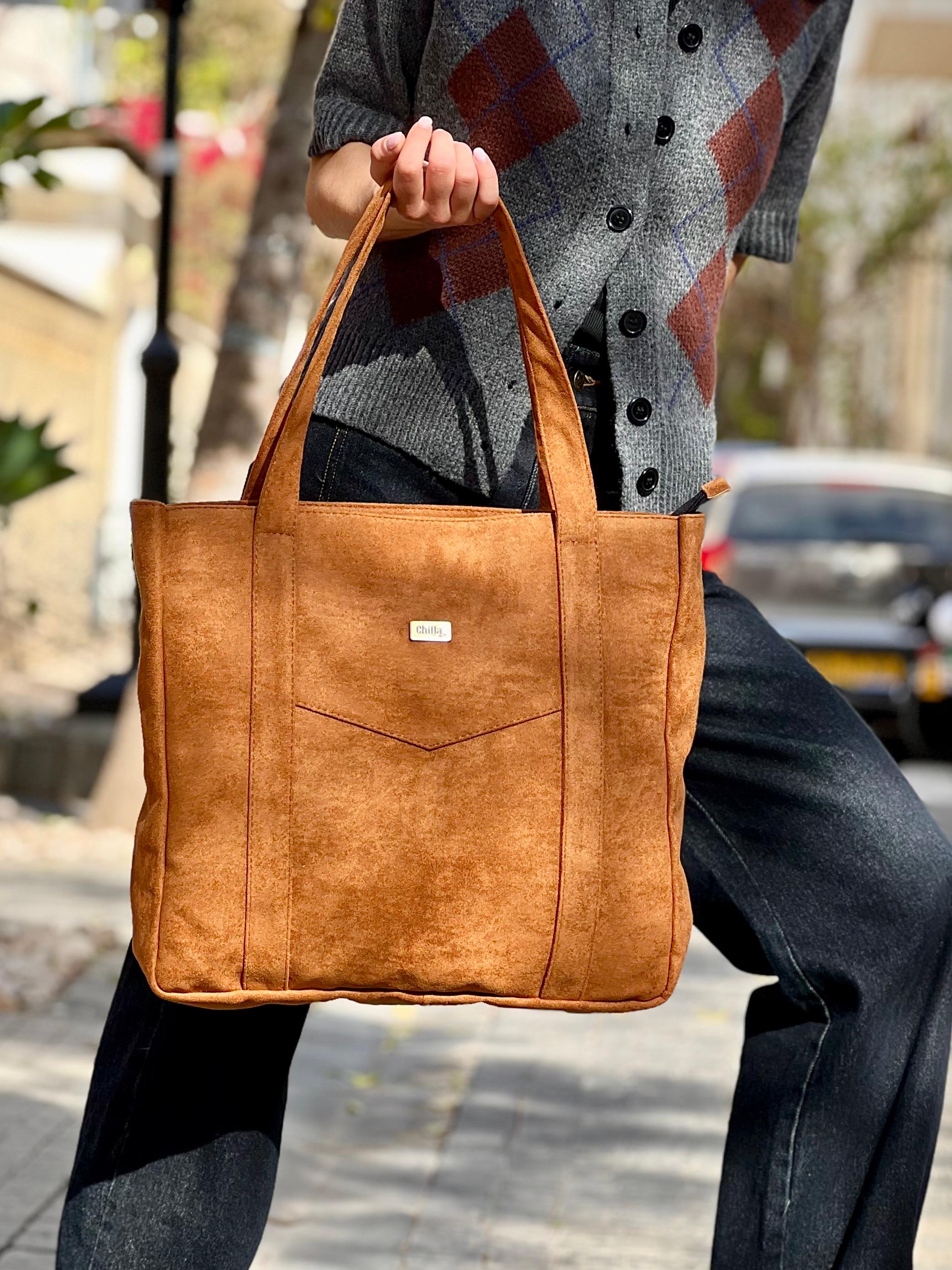 Ginger Suede-Like NOKO Large Side Bag