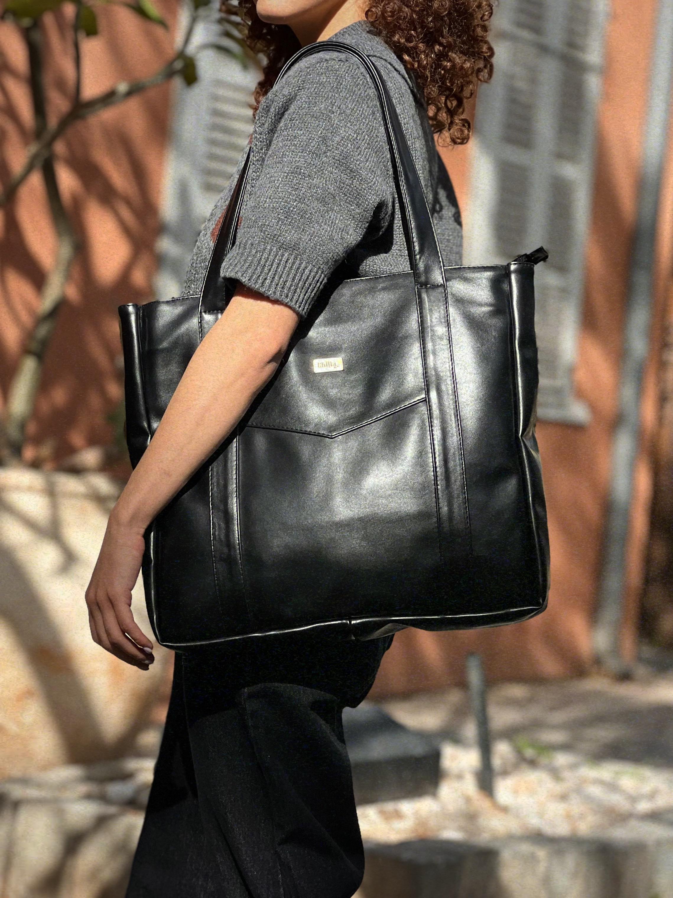 Shiny Black NOKO Large Side Bag
