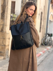 Medium Black Corduroy Students Backpack